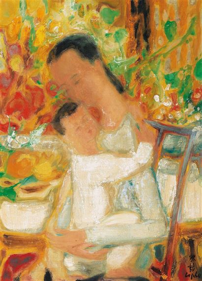 Mere et l'enfant (Mother and Child) by Lê Phổ, circa 1960