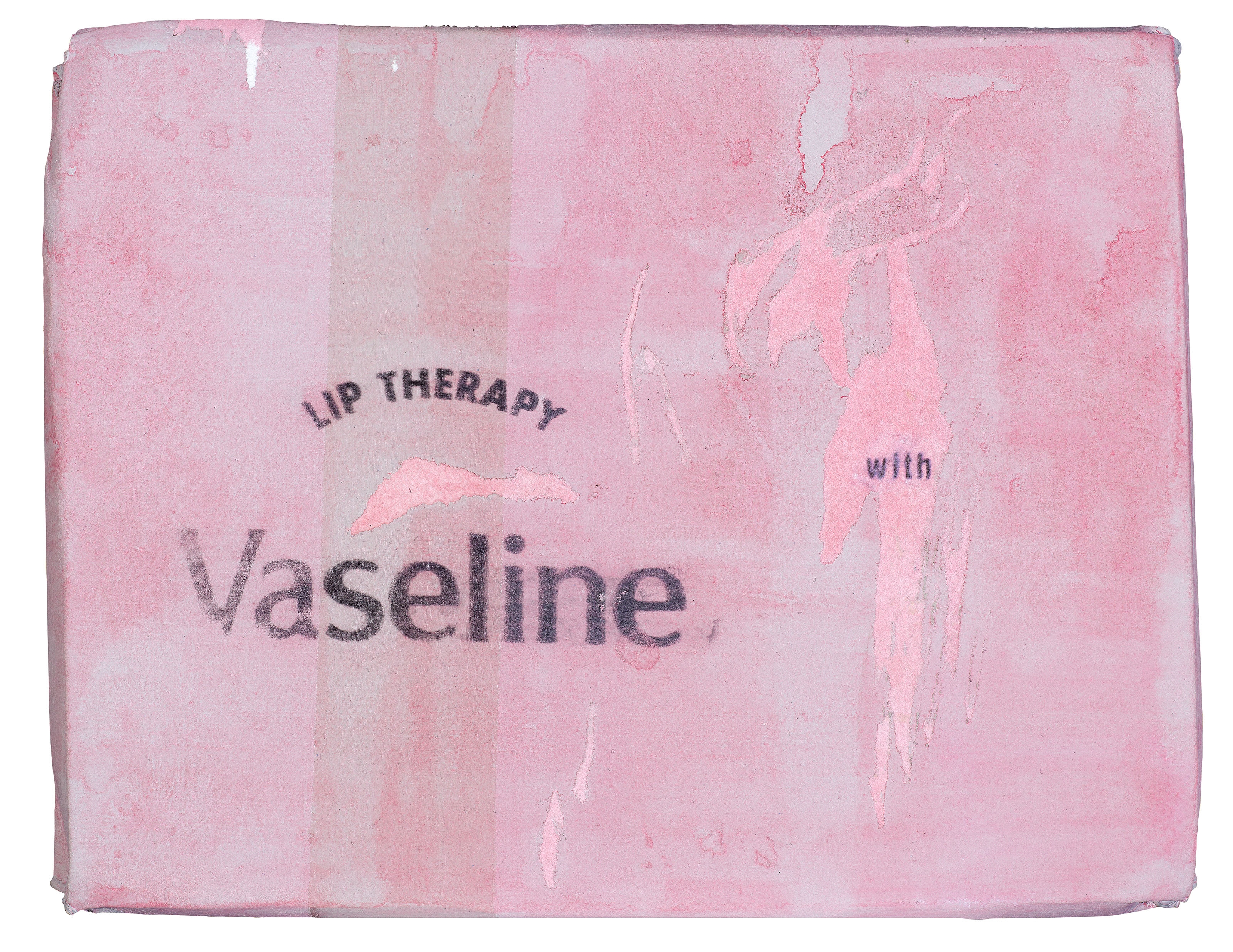 Artwork by Lee Kit, Lip Therapy with Vaseline, Made of acrylic, emulsion paint and inkjet ink on acid-free board