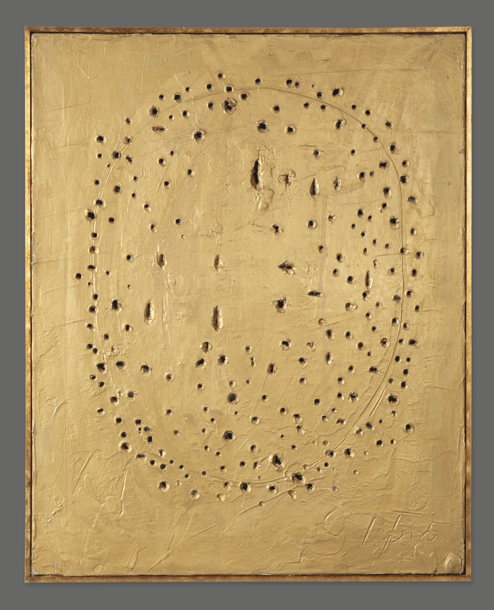 Lucio Fontana | CONCETTO SPAZIALE (62-O-49) (1962) | MutualArt