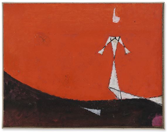 ALBA SU FONDO ROSSO by Osvaldo Licini, 1956