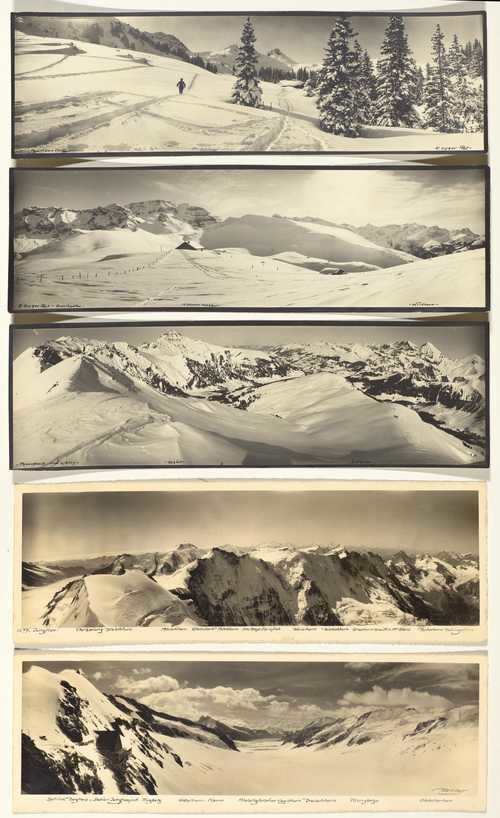 Artwork by Emanuel Gyger, Panoramic images of glaciers and mountains, Made of 9 original photographs