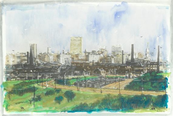 Harold Riley | View of Manchester (1986) | MutualArt