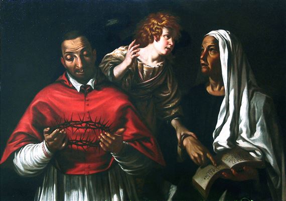 San Carlo Borromeo con Santa Francesca Romana by Antiveduto Grammatica