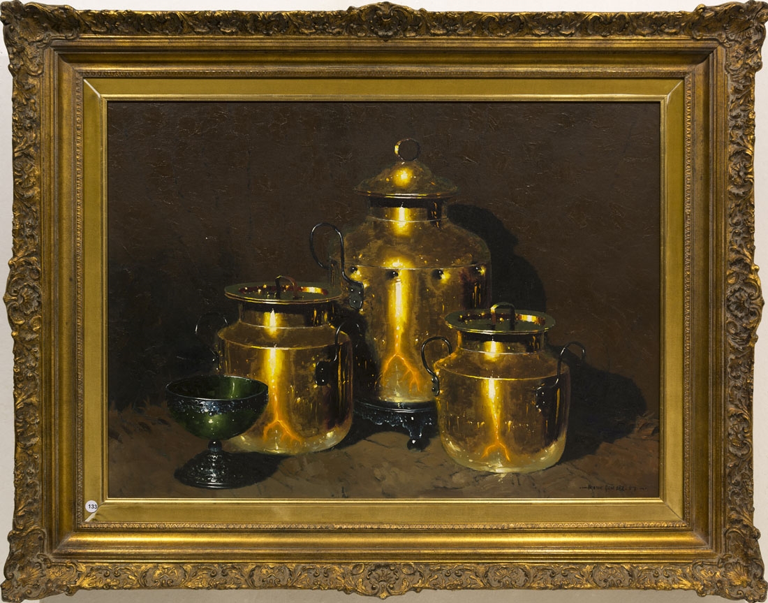 Artwork by Hennie Griesel, Still Life Copper, Made of Oil