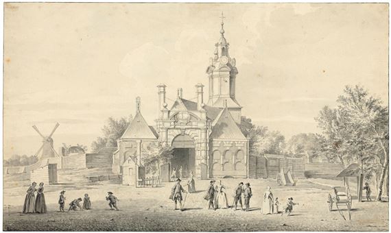 View of the Haarlemmerpoort with the Haarlemmerplein, Amsterdam by Jan ten Compe, Jacobus Buys