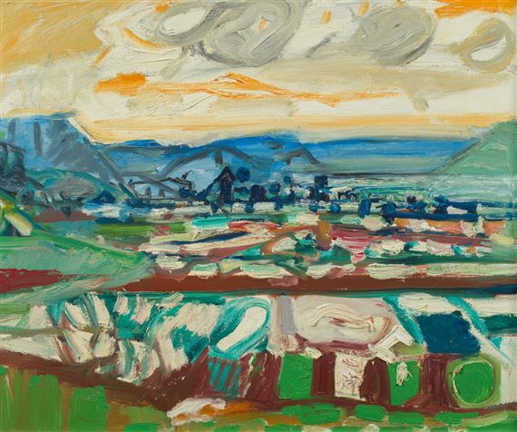 Schneeschmelze, Weininger Feld by Max Gubler, circa 1951