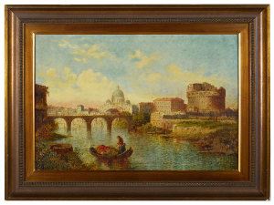 A Venetian backwater, the city beyond by William Meadows