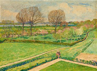 Spring Landscape on the Rhine - Max Clarenbach