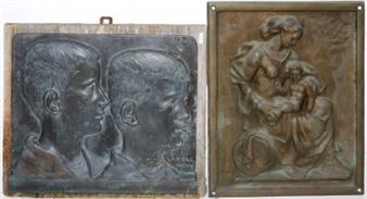 Zwei Brüder; Mutter mit Kind - August Wilhelm Goebel