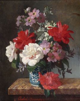 Vase de fleurs sur un entablement - Pierre Adrien Chabal-Dussurgey