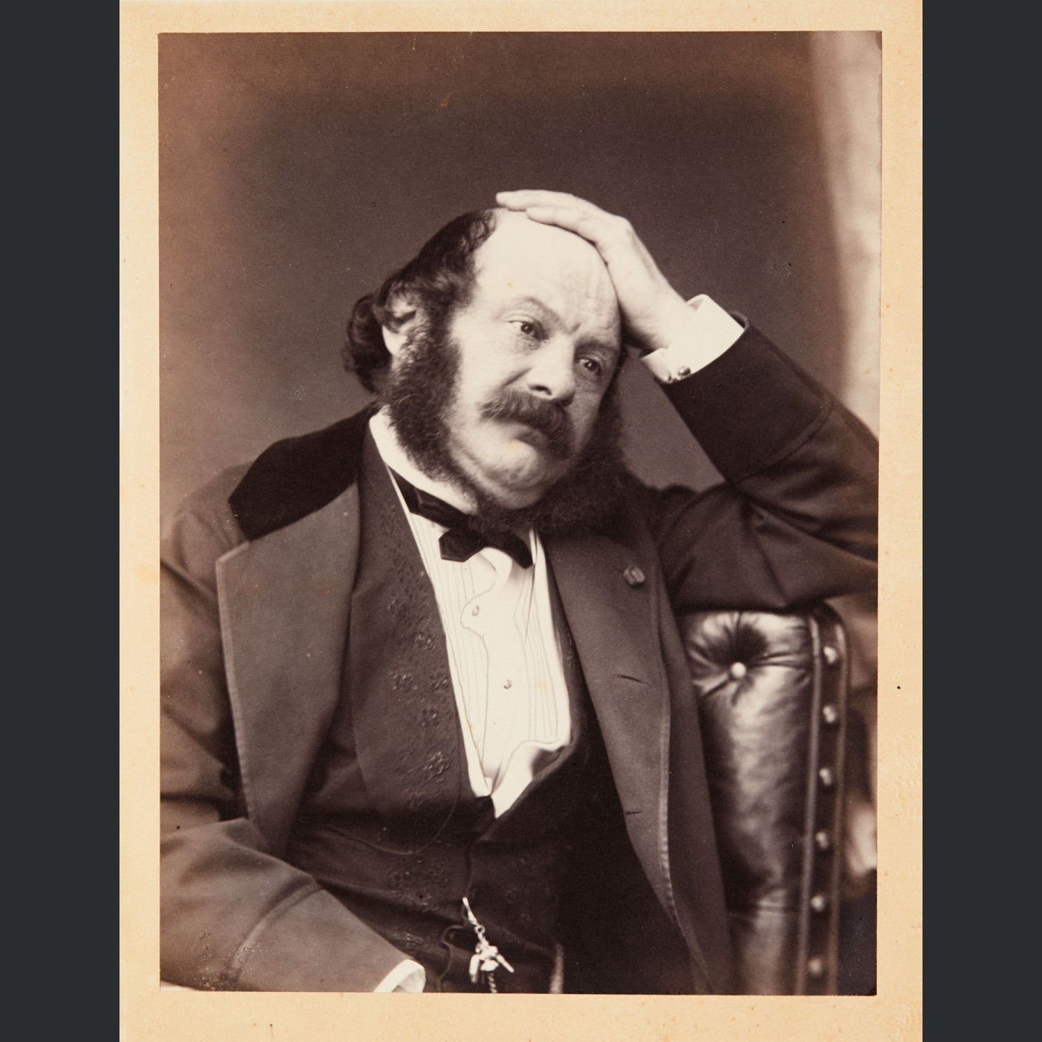 Artwork by Pierre Petit, 70 works: Portraits des membres du Conseil municipal de Paris, Made of printed on salted paper, mounted on cardboard, in a strong album bound in green leather, with golden arms of the City of Paris