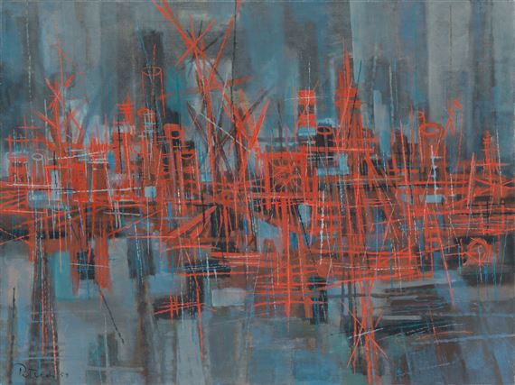 Red Harbor by Gabor Peterdi, 1953