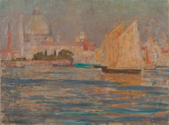Grand Canal, Venice: Red Sails and the Salute by E. Phillips Fox, 1906