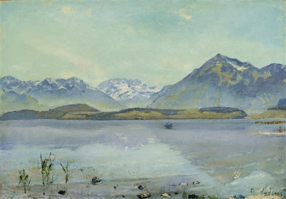 THUNERSEE MIT BLÜEMLISALP UND NIESEN by Ferdinand Hodler