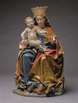 VIRGIN AND CHILD ENTHRONED - Friedrich Pacher