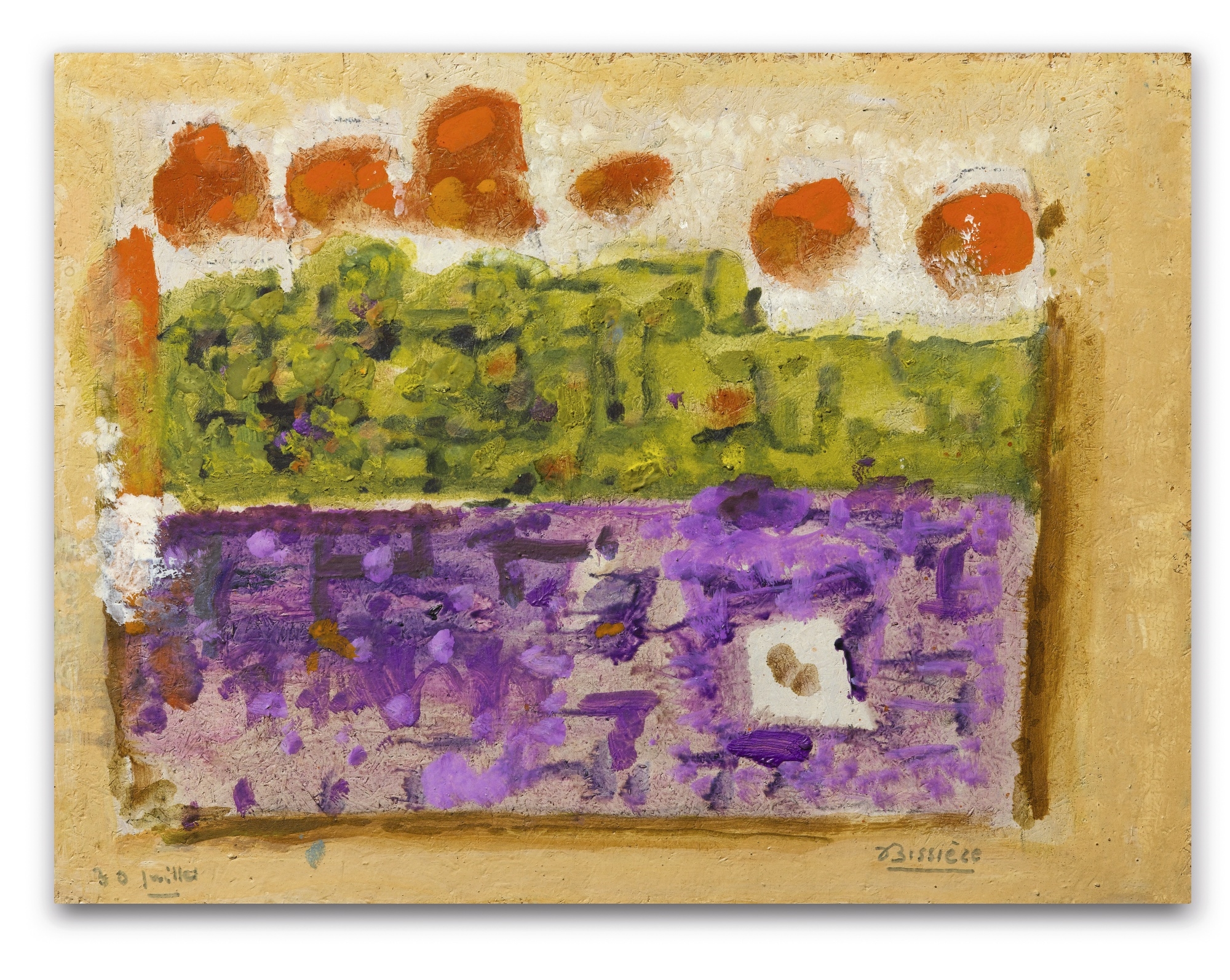 Artwork by Roger Bissière, 30 JUILLET, Made of oil on wood