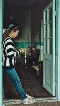 The Girl Peeling an Apple - Zhao Bandi