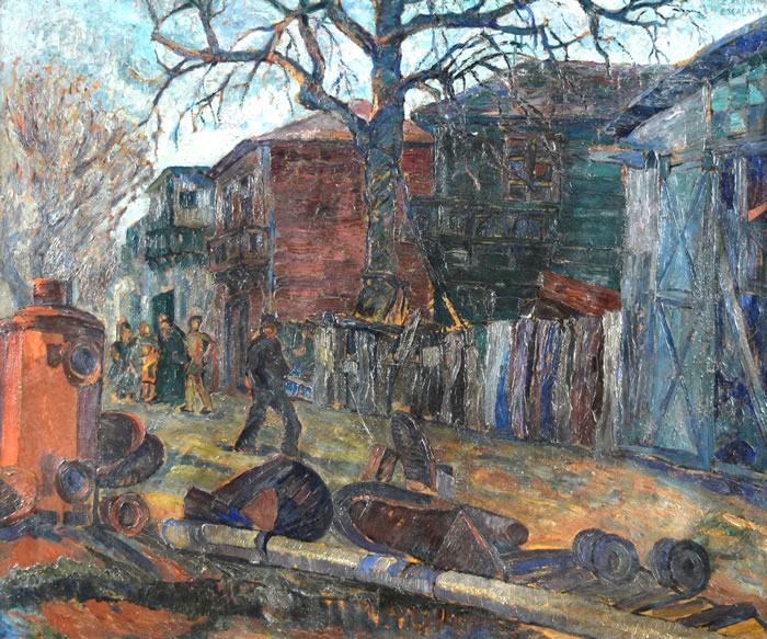 Artwork by Enrique Requena Escalada, SUBURBIO, Made of Oil on cardboard