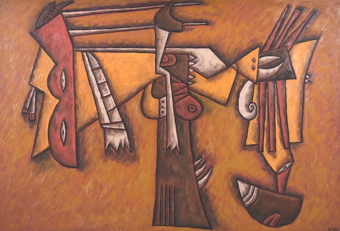 Artwork by Jorge Della Sala, LA MAGA, Made of Oil on hardboard