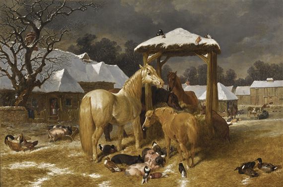 John Frederick Herring Sr. | A TIMBER WAIN IN A WINTER LANDSCAPE (1856 ...