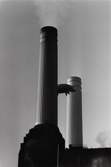 k Pig Over Battersea Power Station 2, 1976 by Carinthia West, 1976, printer later