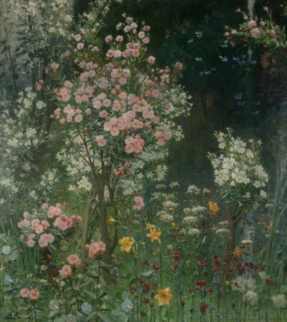 Ernest Quost | Bathers in a Floral Landscape | MutualArt