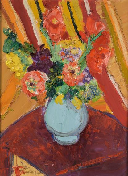 Ambrogiani Pierre Vase De Fleurs Sur Une Table Mutualart