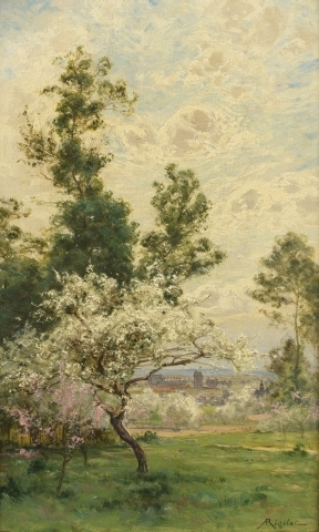 Albert-Gabriel Rigolot | Les pommiers en fleurs sur les hauteurs de ...