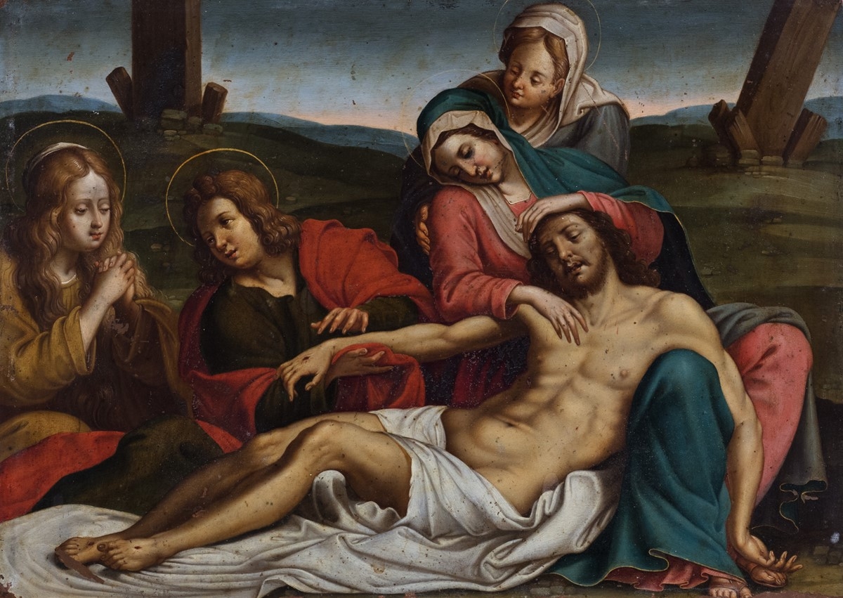 Artwork by Flemish School, 17th Century, Deposition of Christ, Made of Oil on copper