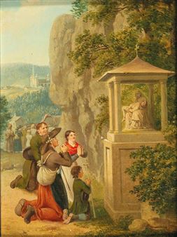 Pilgrims on their Way to Mariazell - Josef Hendel