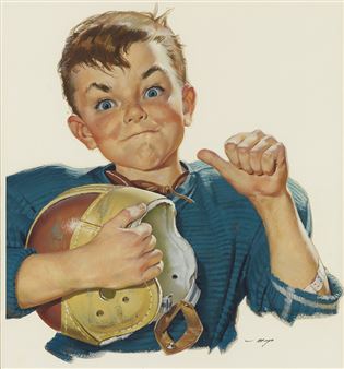 "I'll have my picture on the box some day!" Illustration for a General Mills "Wheaties" print advertisement, published in 1957 - Mary Mayo