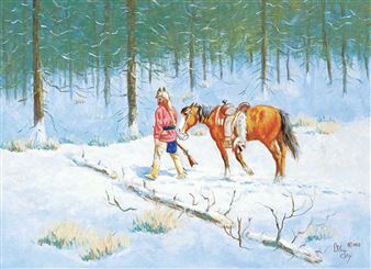Untitled - Trapper and his Horse - Lee Day