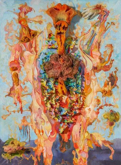 Artwork by Bernard Schultze, »Butterfly-Kadaver-Migof« (Butterfly-Cadaver-Migof), Made of Mixed media on canvas