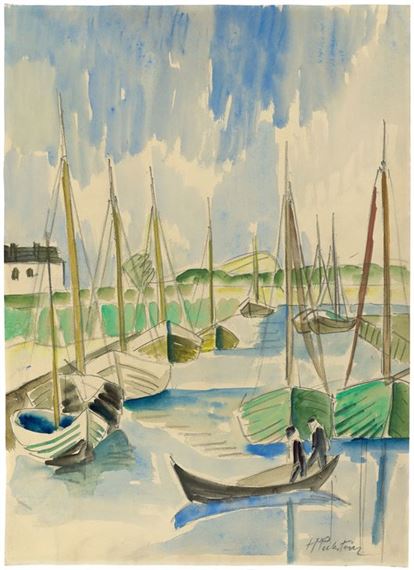 Kutter im Hafen by Max Pechstein, 1921