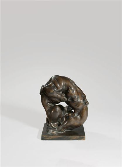 Kämpfende Leoparden by Fritz Behn, Circa 1911