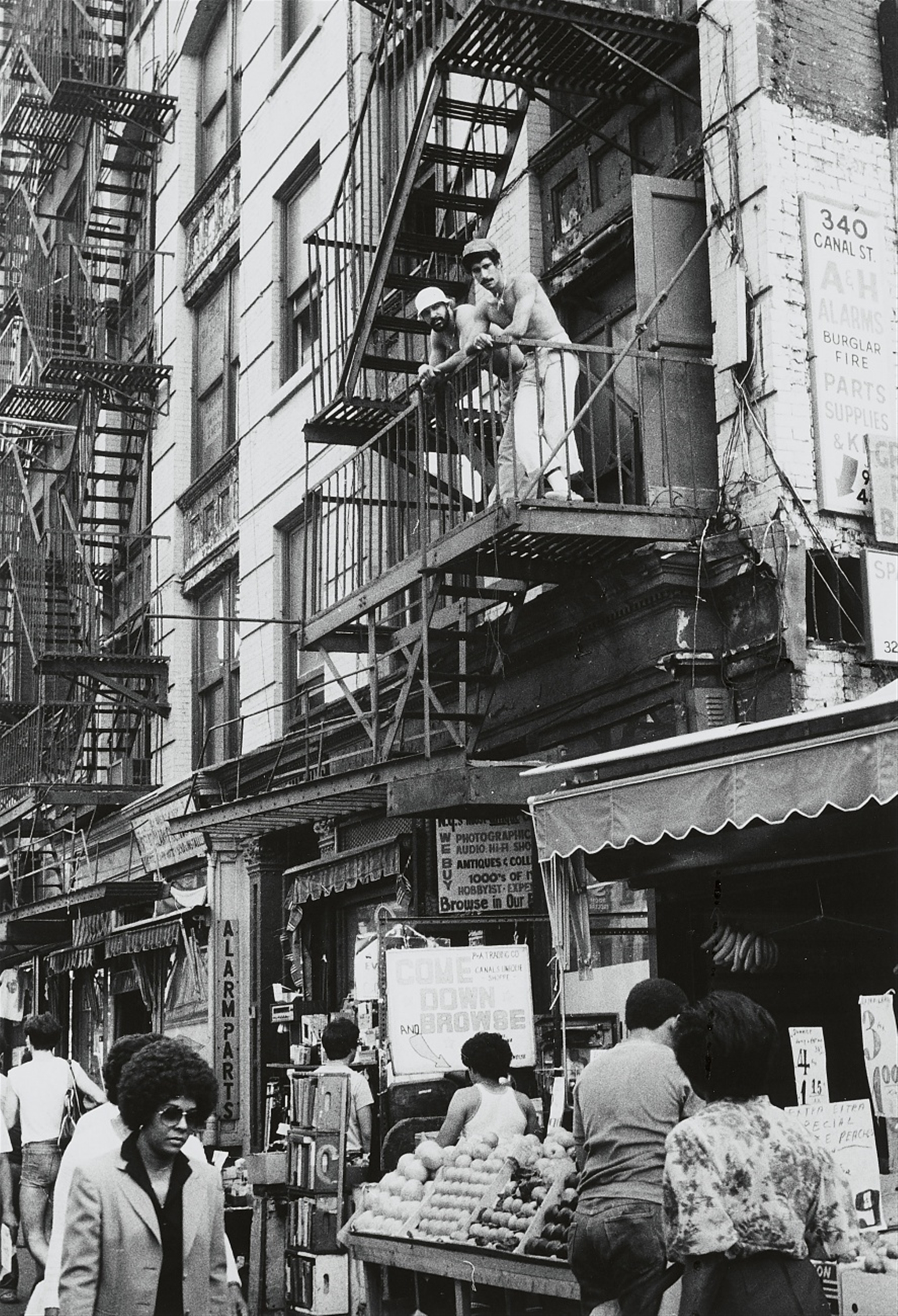 2 works: Young boy, old boy, Chinese Town, New York City. Men everywhere, New York City by Herbert Tobias, 1980