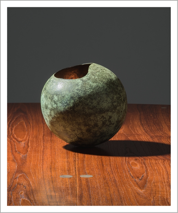 Artwork by Knud Holst Andersen, Vase/Sculpture, Made of Greyish copper, stamped