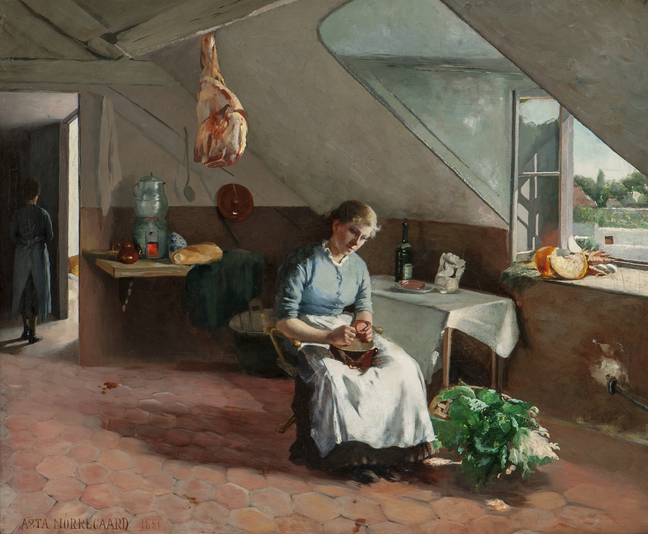 French Kitchen Interior by Asta Nørregaard, 1881