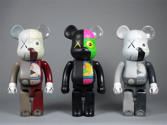 KAWS | 3 Works: Dissected Companion: Bearbrick 1000% (Brown, Black 