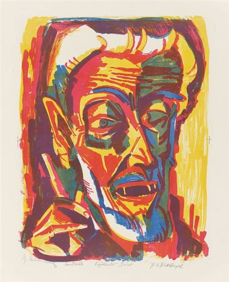 Erzählender Bauer by Peter August Böckstiegel, 1920