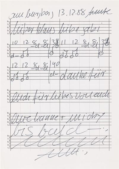 Untitled by Hanne Darboven, 1988