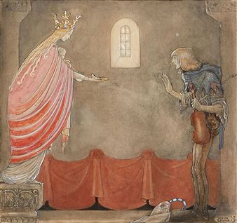 Madonnan ger spelmannen sin ena sko - John Bauer