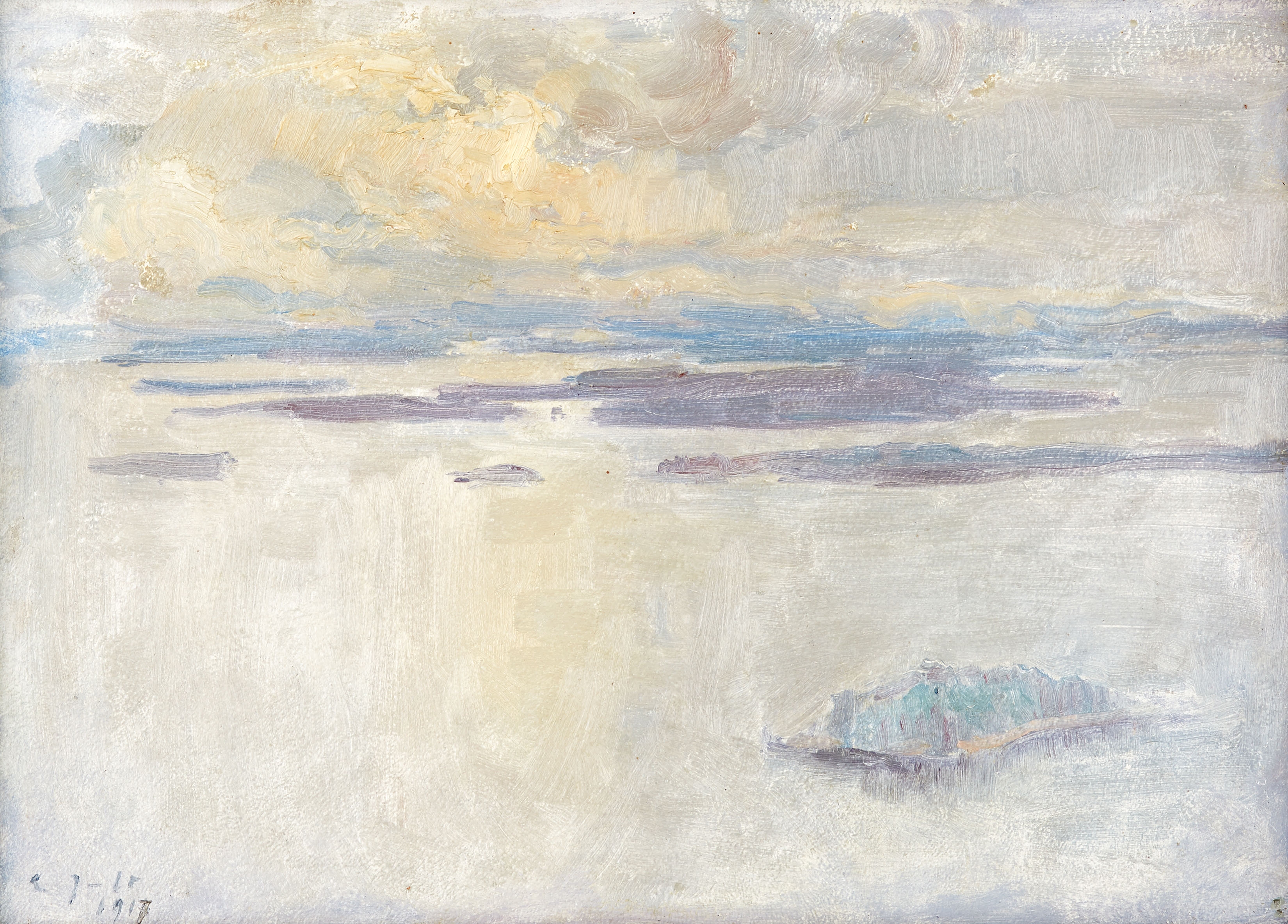 Utsikt över sjön Saimen by Eero Järnefelt, 1917