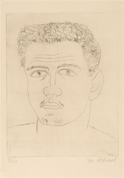 Scharl Josef 2 Works Sulla And Young Man With Curly Hair 1932