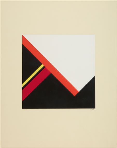 Helle Scheibe und Rotes Kreuz by Walter Dexel, 1969