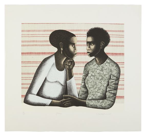 GOSSIP by Elizabeth Catlett, 2005