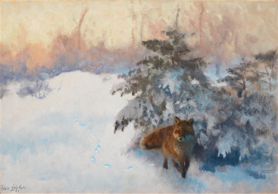 Winter Landscape with Fox by Bruno Liljefors