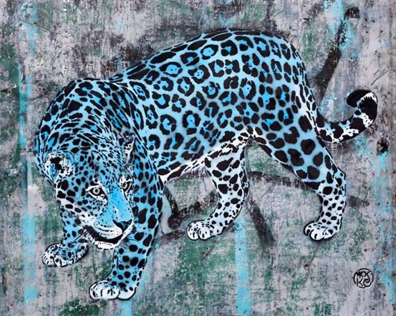Mosko | Jaguar bleu (2017) | MutualArt