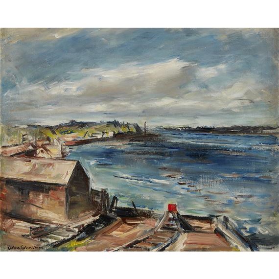 "BATH WATERFRONT" (MAINE) by John Fulton Folinsbee