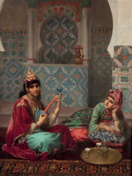 Le café, Intérieur arabe à Tlemcen by Gaston Casimir Saint-Pierre